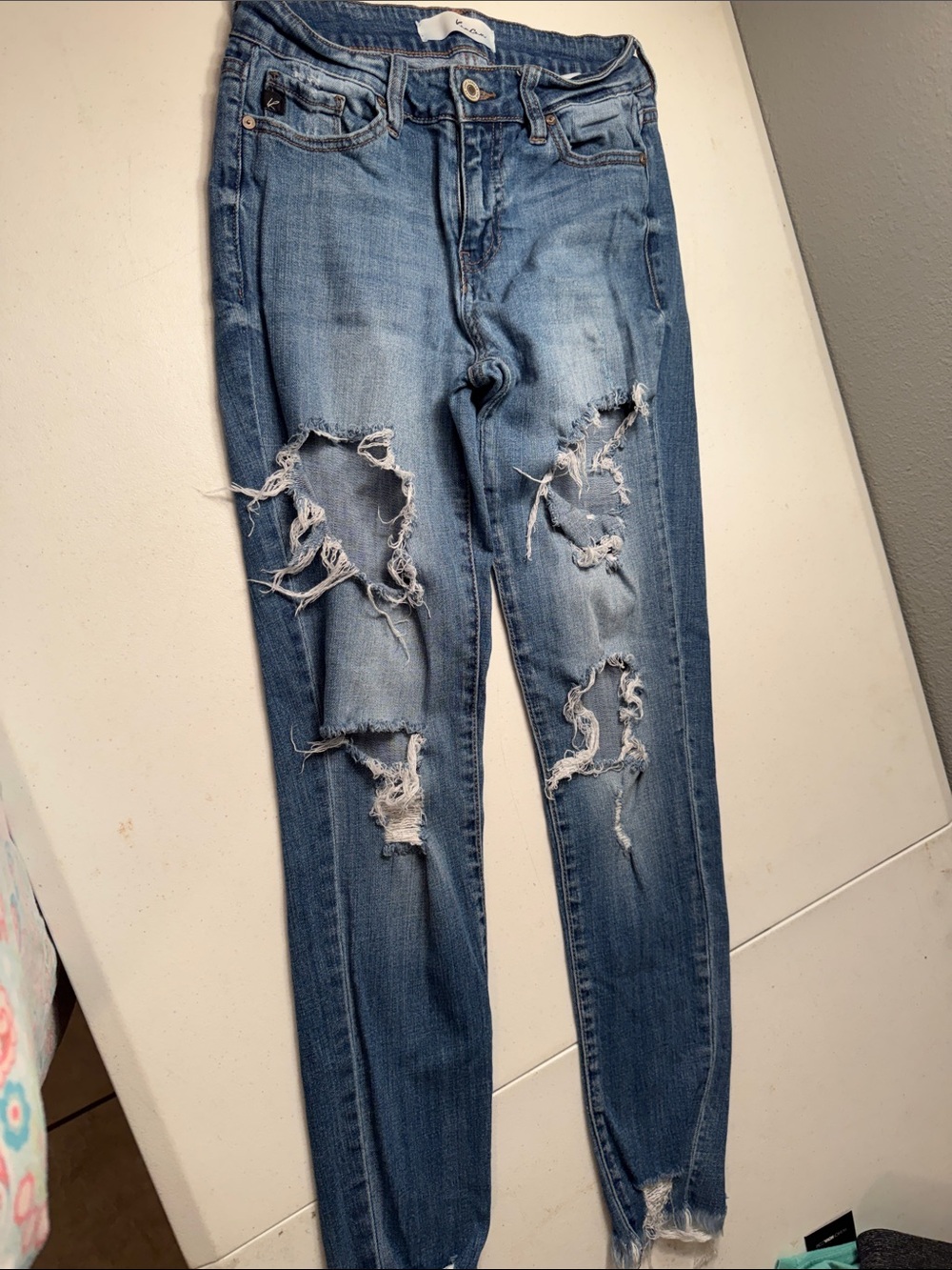 KanCan Distressed Light Wash Skinny Jeans